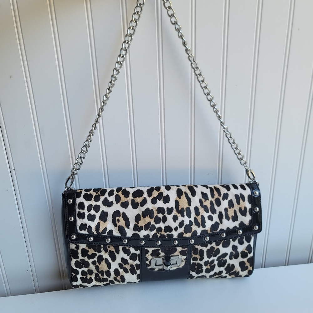 White House Black Market Animal Print Clutch